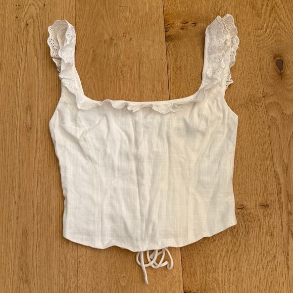 White Fox Boutique - Betting On Us Lace Up Back Bustier in White - Picture 1 of 5